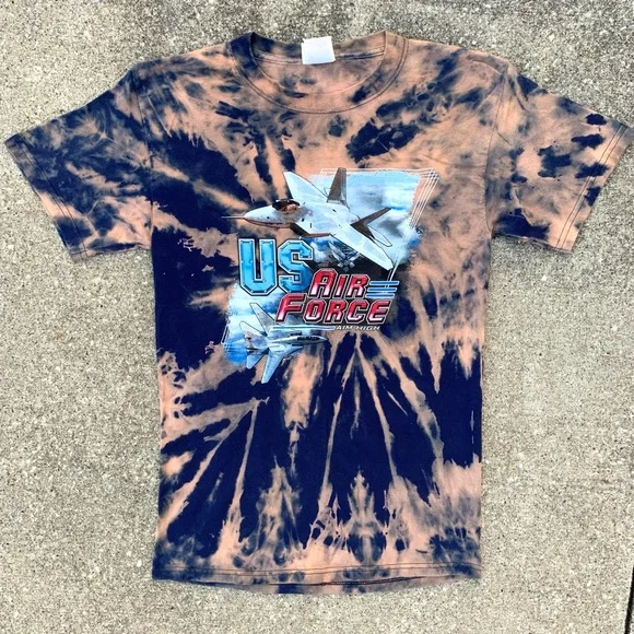 Vintage USA Air Force Military Tie Dye Shirt - Picture 1 of 5